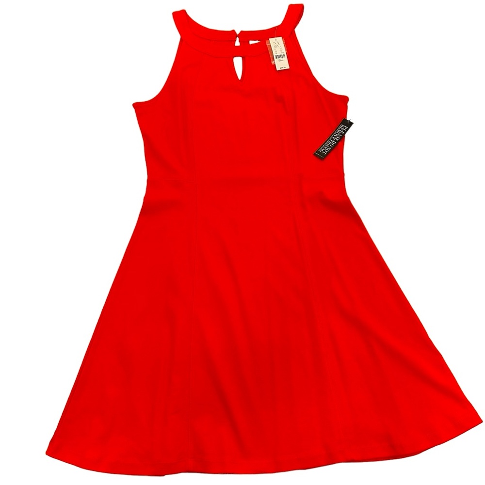 NWT New York & Company Studio Orange Knit Midi Summer Dress. Sz Large
